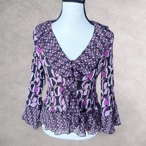 Sunny Leigh Purple Patterned Women's‎ Top